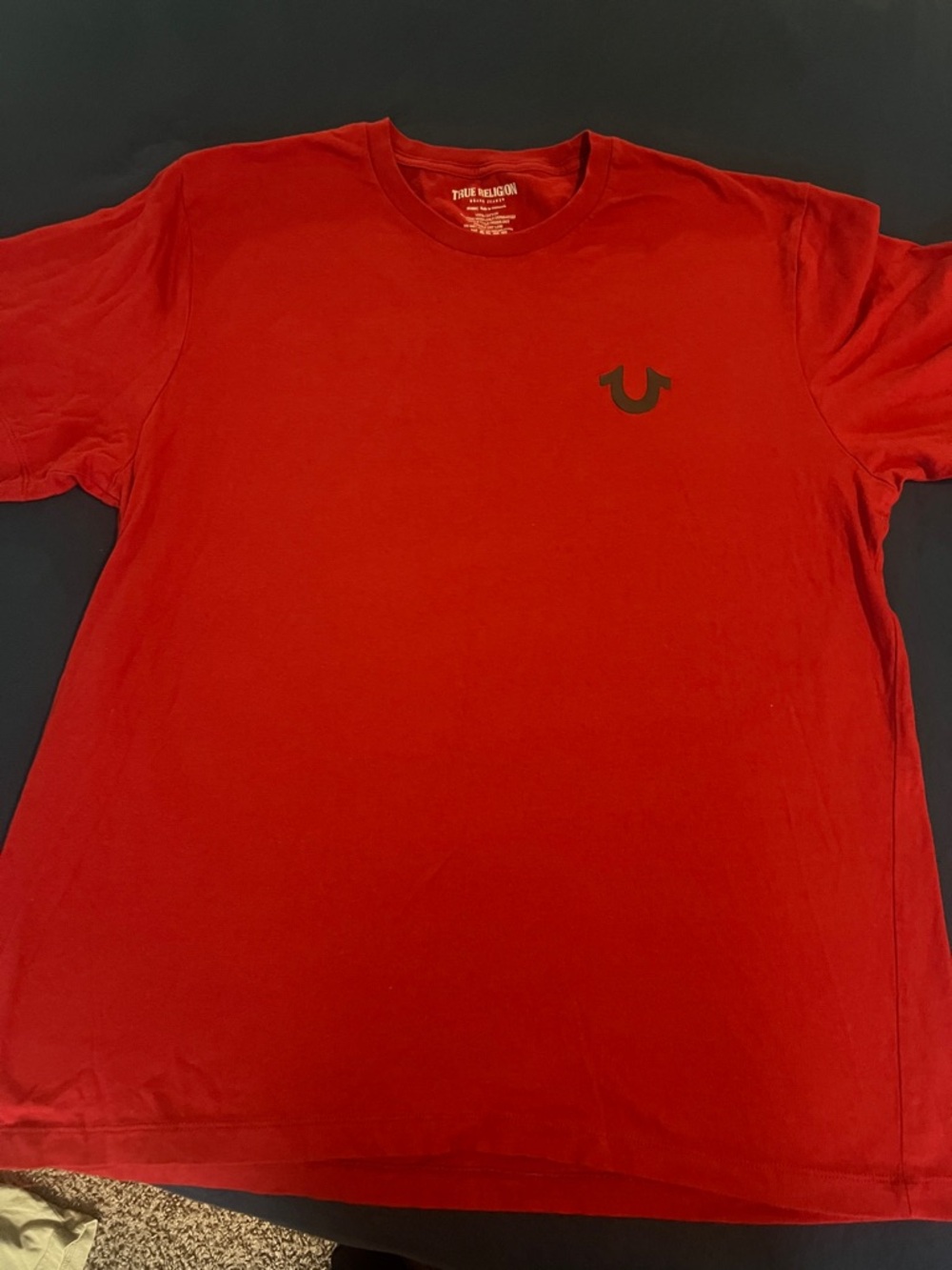 True Religion Men’s Red Short Sleeve Logo Tee